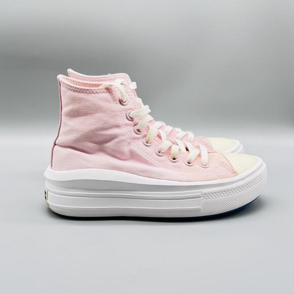 Converse Shoes Womens 6.5 Pink Canvas Chuck Taylor All Star Platform Hi Sneakers - Picture 1 of 11